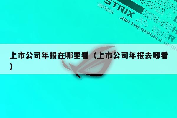 上市公司年报在哪里看（上市公司年报去哪看）