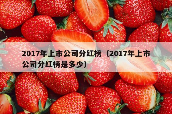 2017年上市公司分红榜（2017年上市公司分红榜是多少）