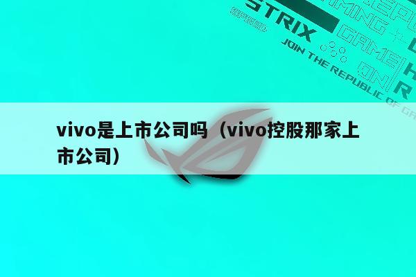 vivo是上市公司吗（vivo控股那家上市公司）