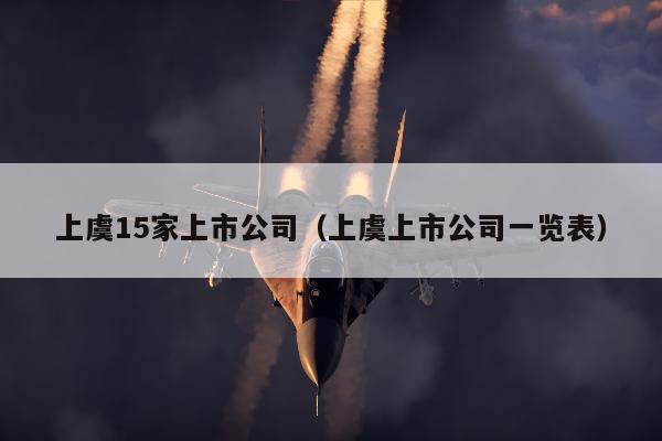 上虞15家上市公司（上虞上市公司一览表）