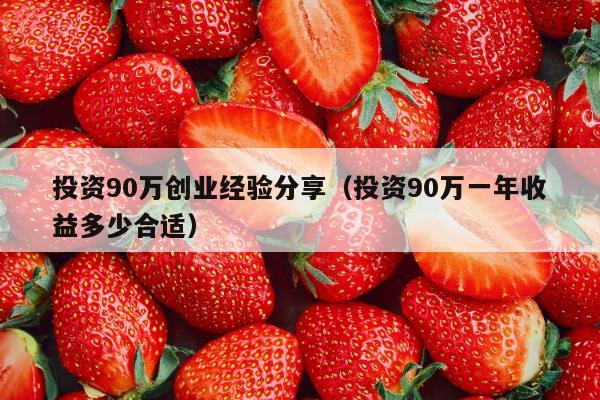 投资90万创业经验分享（投资90万一年收益多少合适）