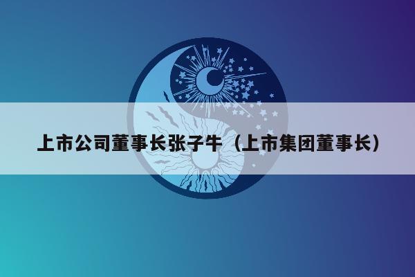 上市公司董事长张子牛（上市集团董事长）