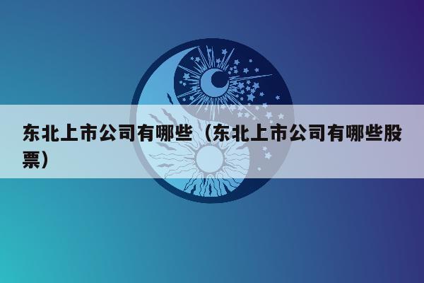 东北上市公司有哪些（东北上市公司有哪些股票）