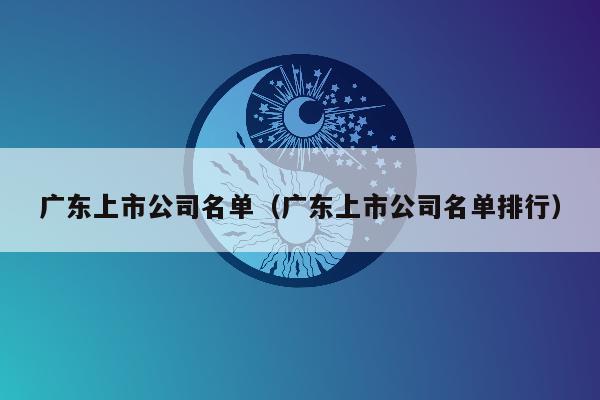 广东上市公司名单（广东上市公司名单排行）