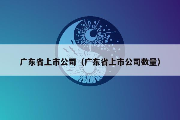 广东省上市公司（广东省上市公司数量）