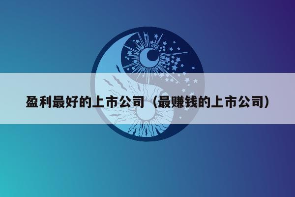 盈利最好的上市公司（最赚钱的上市公司）