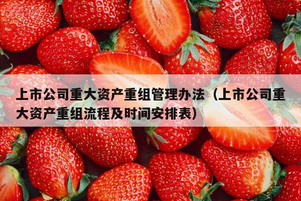 上市公司重大资产重组管理办法（上市公司重大资产重组流程及时间安排表）