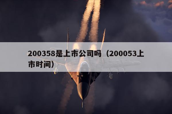 200358是上市公司吗（200053上市时间）