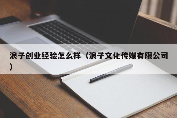 浪子创业经验怎么样（浪子文化传媒有限公司）