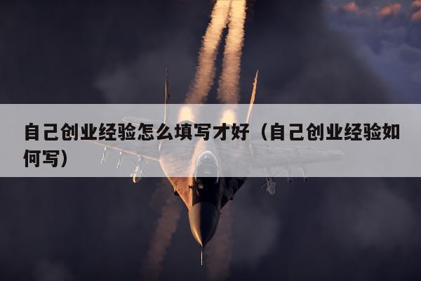 自己创业经验怎么填写才好（自己创业经验如何写）