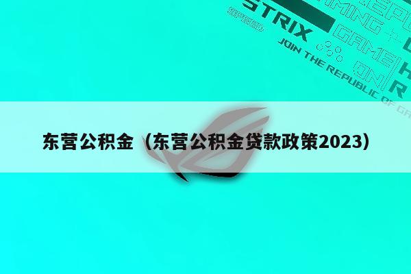 东营公积金（东营公积金贷款政策2023）