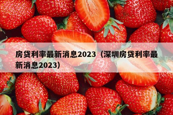 房贷利率最新消息2023（深圳房贷利率最新消息2023）