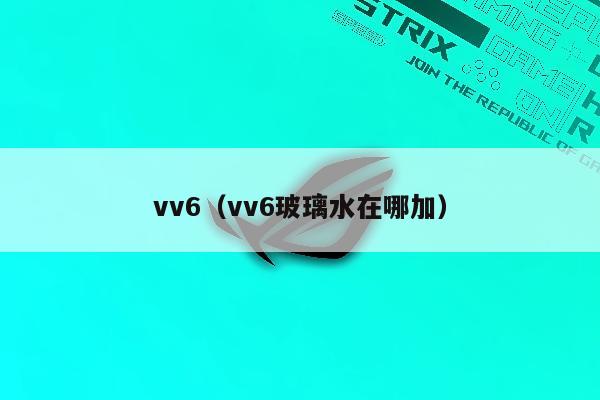 vv6（vv6玻璃水在哪加）